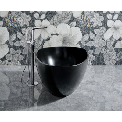 Arden 67" Freestanding Solid Surface Bathtub in Black