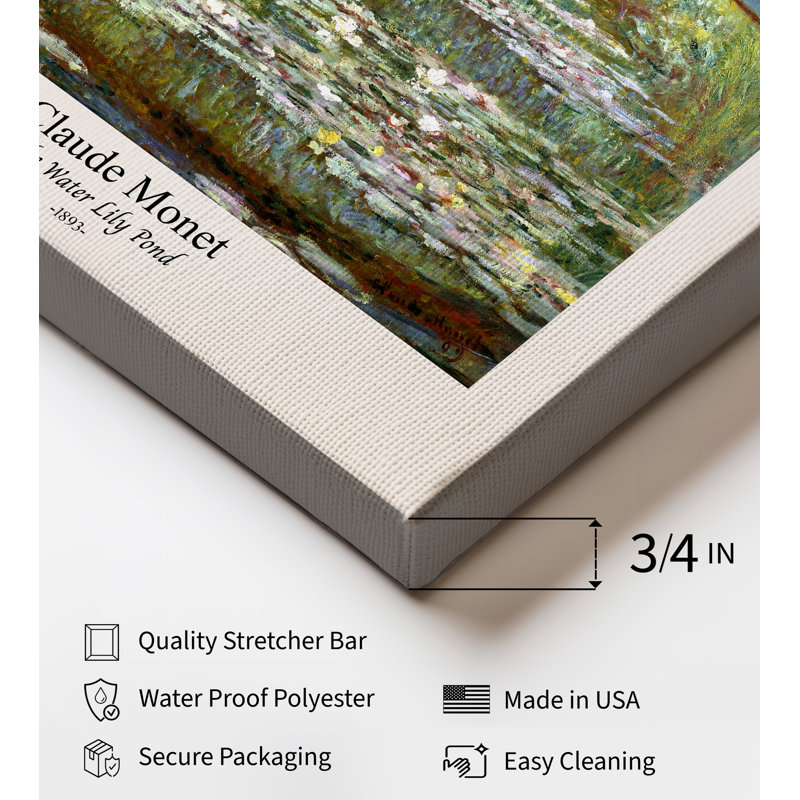 Claude Monet - Étang aux nénuphars No1, Unframed, Canvas, 16"H x 20"W