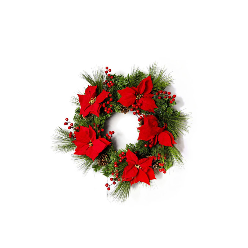 Faux PVC 23.62cm Christmas Wreath
