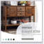 Console en bois massif avec 2 tiroirs, armoires et tablette inférieure pour un rangement de style rétro dans les salons et les salles à manger-1725629393