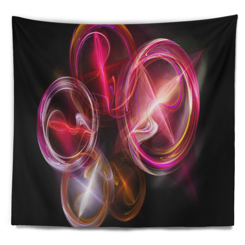 Tapisserie de bureau fractale rouge Abstract, H 32 po x l 39 po