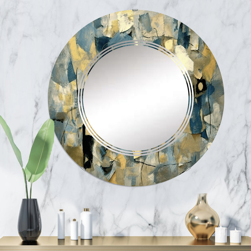 Hippeastrum - Miroir mural moderne rond, 32 po x 32 po
