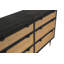 Ensemble de chambre à coucher 4 pièces en bois d'acacia noir et rotin Aldford-70773432