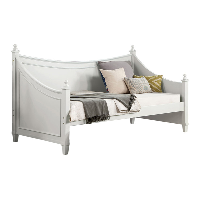 Twin Size Wood Daybed in White, White