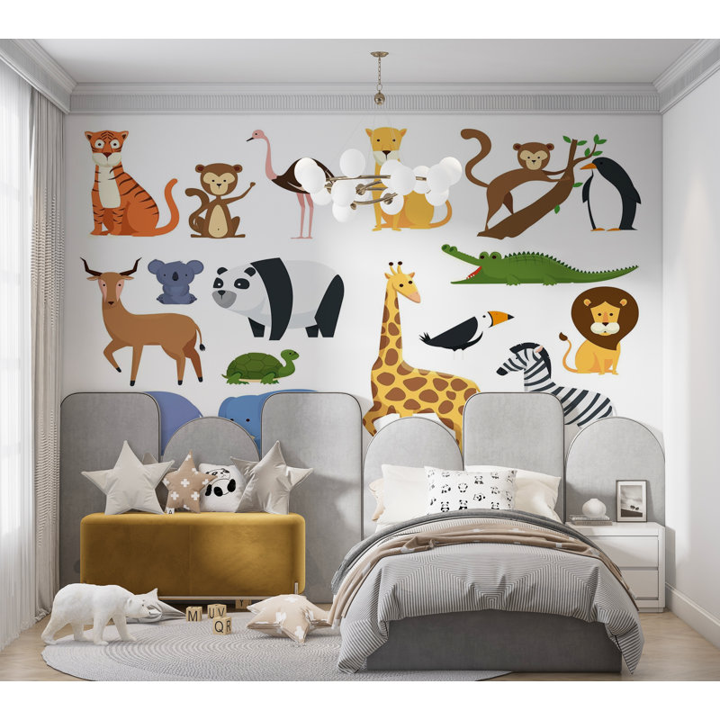 Papier peint de qualité supérieure - Animaux de dessin animé, L 108 po x l 150 po
