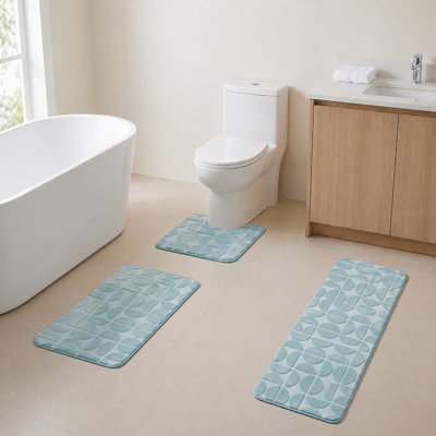 Ensemble de tapis de salle de bain en mousse viscoélastique 3 pièces Demi-Lune
