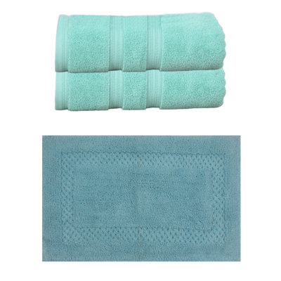 Bublitz Classy Bath Mat 100% Soft Cotton Bath Towel Set & Bath Rug
