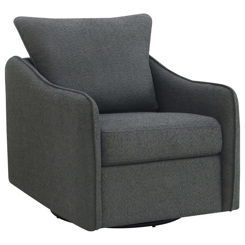 Chaise pivotante rembourrée, Gris anthracite