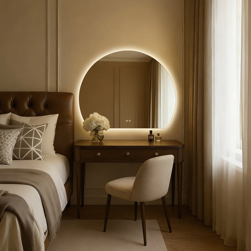 Arto Arch Lighted Backlit Anti-Fog Bathroom Vanity Mirror, 32" H x 40" W x 1" D