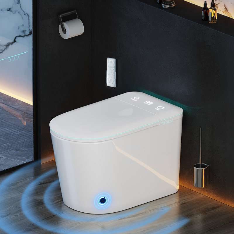 Smart Toilet With Bidet Built In, Bidet Toilet With Heated Seat And Night Light, Modern Tankless Toilet With Uv For Bathroom, One Piece Toilets With Soft Close, Dryer, Foot Sensor