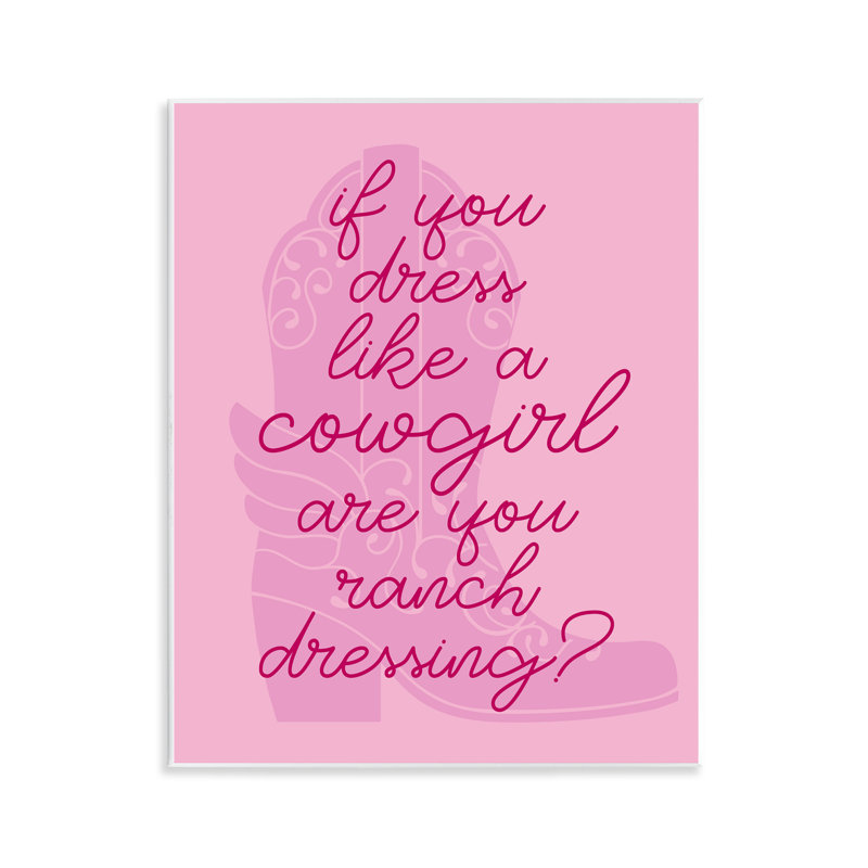 «Dress Like a Cowgirl», art mural sur bois par Daphne Polselli