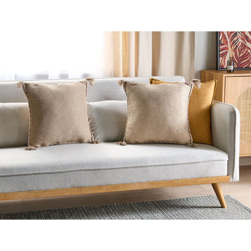 ERIGERON Beige Square Cushion