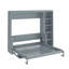 Grand lit gris avec bureau intégré et tablette de rangement pour livres, matériaux en pin massif, conception spacieuse, amplement d'espace, pliable-1827640632-1827640635