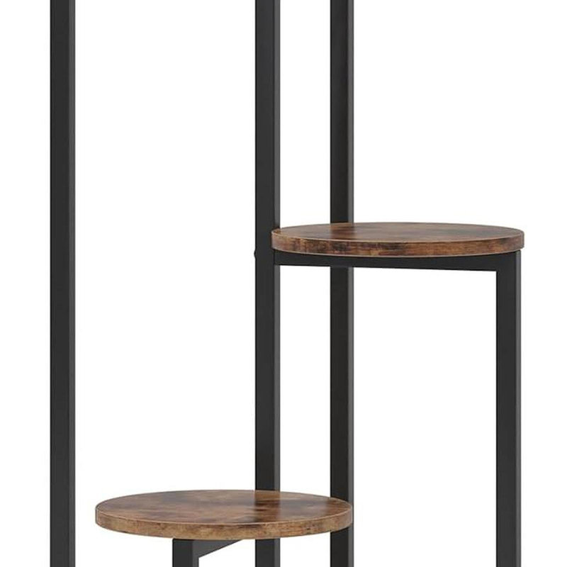 Support à plante de coin brun rustique à 4 niveaux de 40,94 po pour balcon, jardin et patio