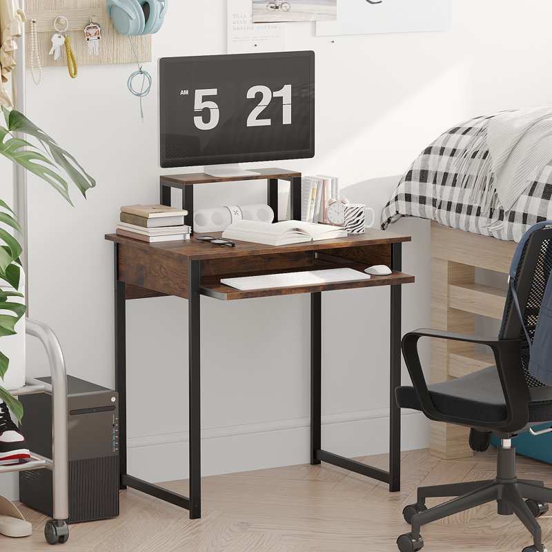 Bureau d'ordinateur 75 cm (29,5 po) pour petits espaces, bureau moderne pour la maison ou le bureau à domicile, support pour écran et plateau pour clavier