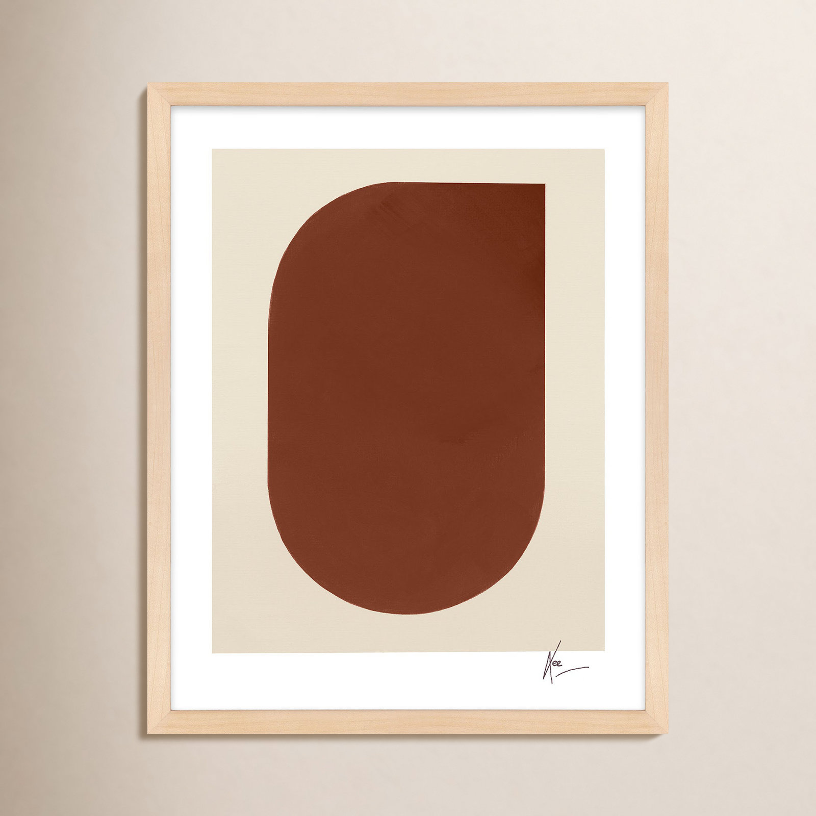 Keyhole "Keyhole 2" Painting by Lee Lessem, Maple Framed, 50" H x 40" W x 1.25" D