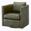 Fauteuil demi-tonneau pivotant en similicuir vert-1247997761