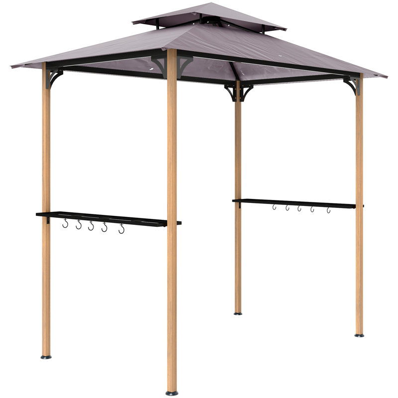 Gazebo de terrasse avec barbecue à deux niveaux, 2,4 m x 1,5 m