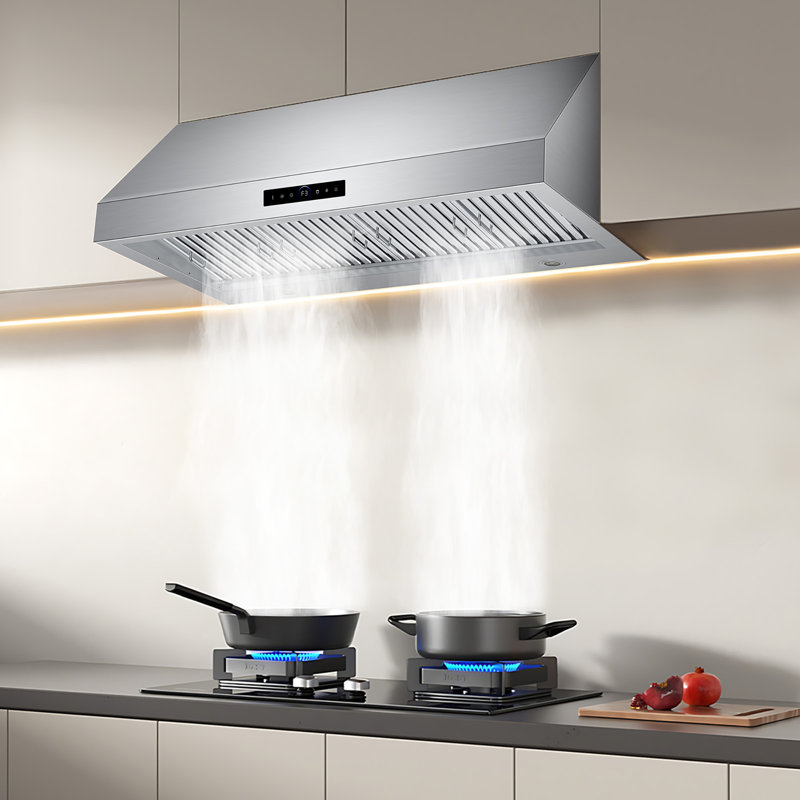 48 Inch Under Cabinet Range Hood 1200cfm, 4-speed Kitchen Hood With Touch Control & Gesture Sensing Stainless Steel Kitchen Stove Vent Hoods With 4 Led Lights