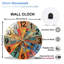 Horloge murale rétro colorée rétro Art numérique - horloge murale moderne en verre 12 po
