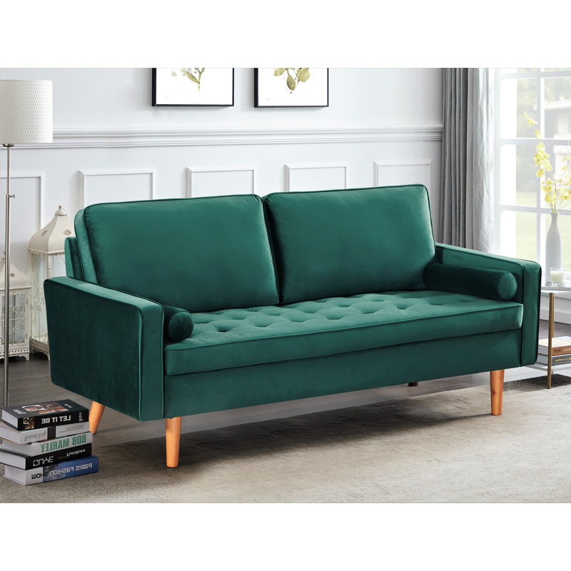 Edora 69.6'' Velvet Sofa, Green Velvet