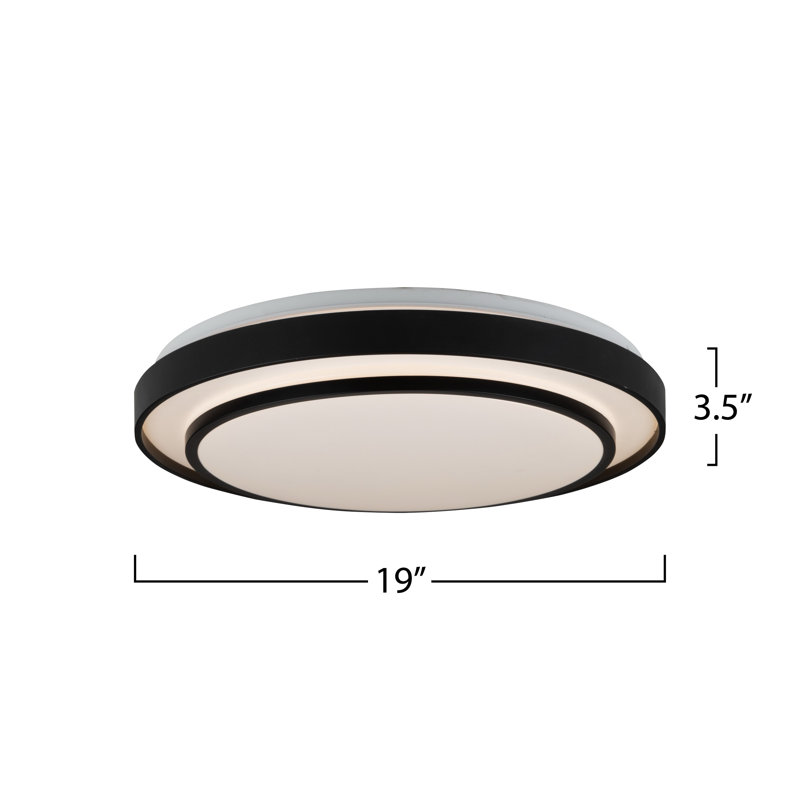 Aziza - Plafonnier encastré - noir - l 19 po, H 3,5 po x l 19 po x P 19 po