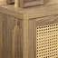 Buffet avec portes en rotin, brun