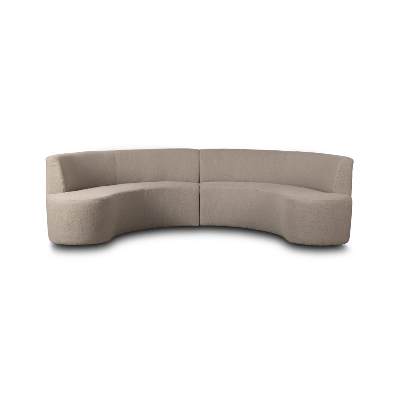 Sanda 105.5" Wide Sofa & Chaise, Symmetrical, Kerbey Ivory Polyester Blend
