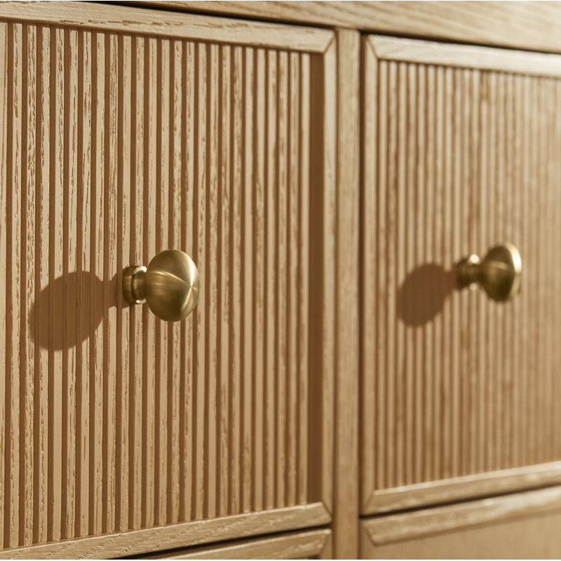 Malin By Studio McGee 36 in. Bathroom Vanity Cabinet With Sink And Quartz Top, Oak, Brass, 36"