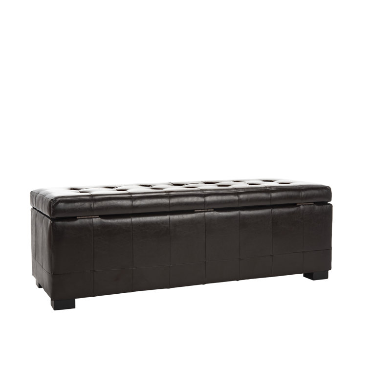 Kenlea Faux Leather Upholstered Storage Bench, Brown