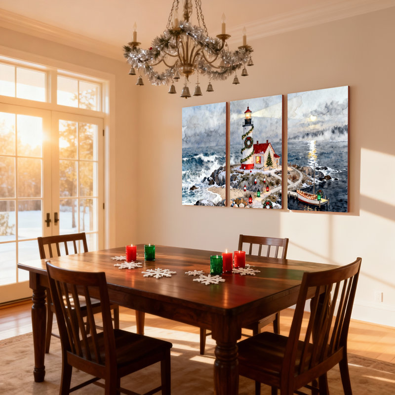 Scène de Noël de Noël, ensemble de 3 impressions sur toile