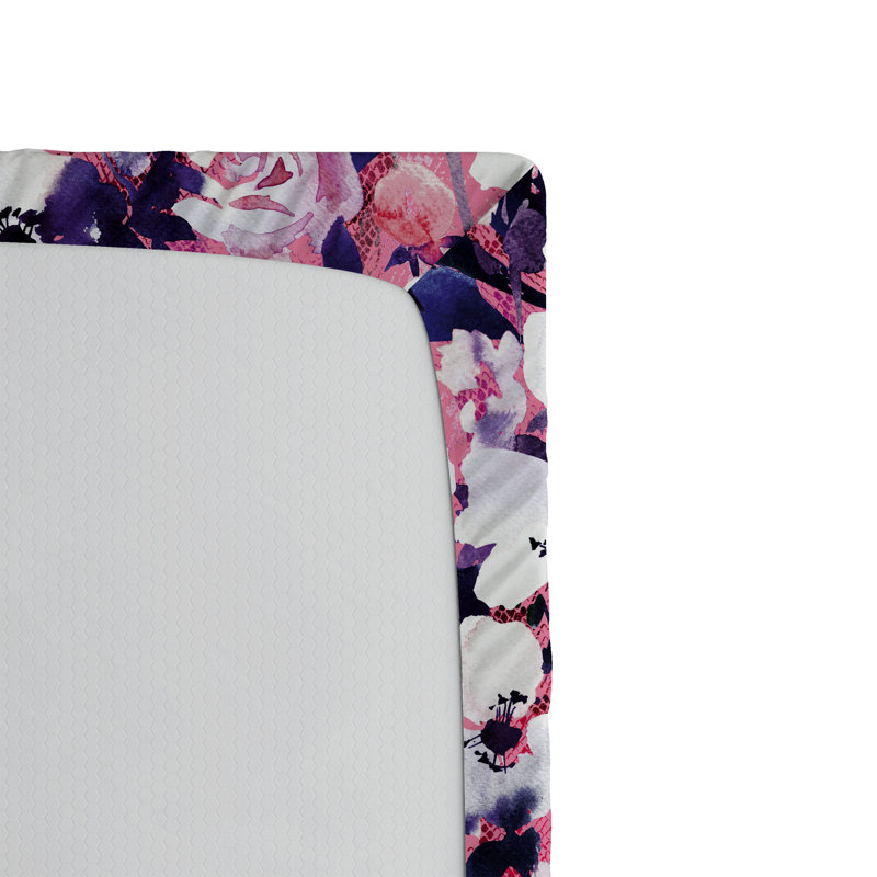 Drap-housse Ambesonne, Drap-housse très grand californien, Rose pastel, blanc cassé / floral