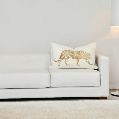 Coussin léopard noir et blanc Leopard