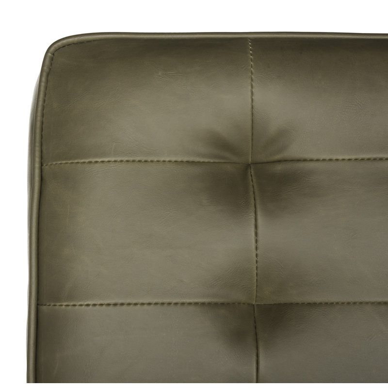 Upholstered Slipper Chair, Taupe Faux Leather