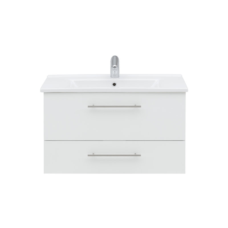 Basic 85 cm Wide Wall-Mounted Single Washbasin