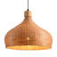 Luminaire suspendu à 1 lumière en bambou naturel tissé à la main 18 po à intensité variable Boho