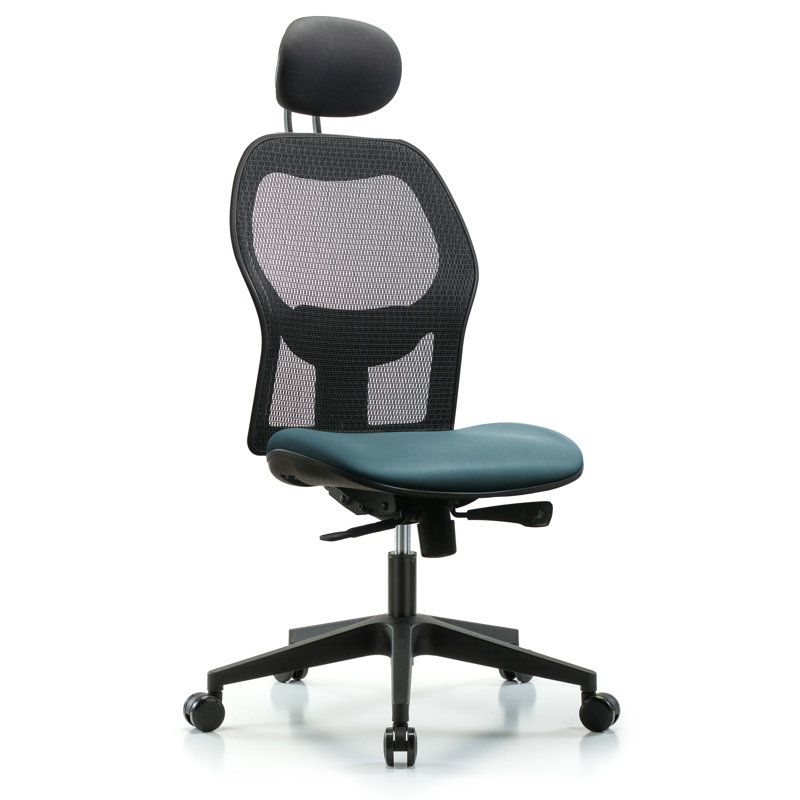 Vinyl Task Chair with Headrest, Storm, No