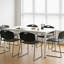 Ensemble de 4 chaises empilables en plastique, chaises de salle d'attente et de bureau robustes sans base à roulettes, polyvalentes pour salles de pause, salles de conférence, halls d'entrée - noir