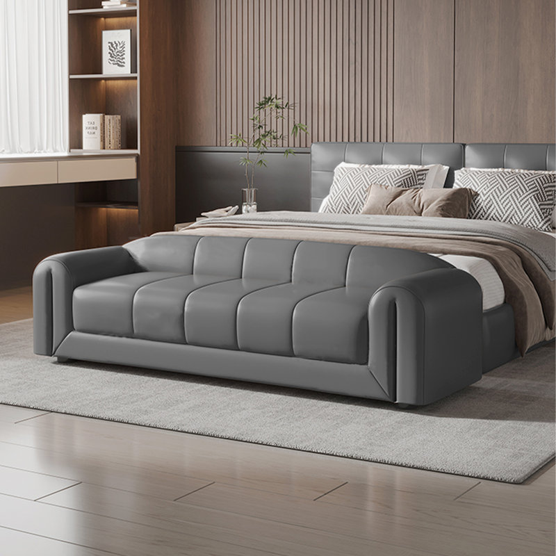 Banc avec revêtement, Gris, H 22,05 po x l 59,06 po x P 19,69 po