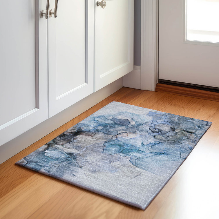 Premium Machine Washable Cerrito AMF520 Blue Rug