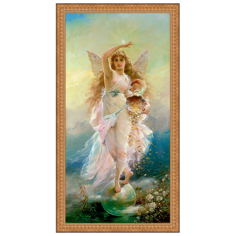 Grande Fortuna Canvas Painting with Antique Gold Frame