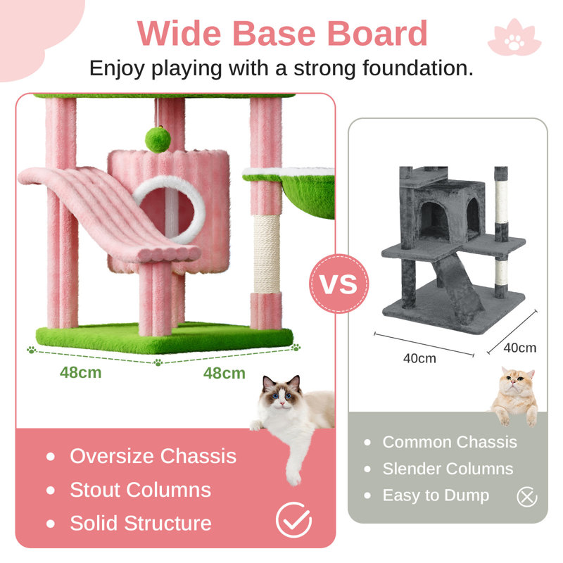Amadahy 162cm H Cat Tree, Pink