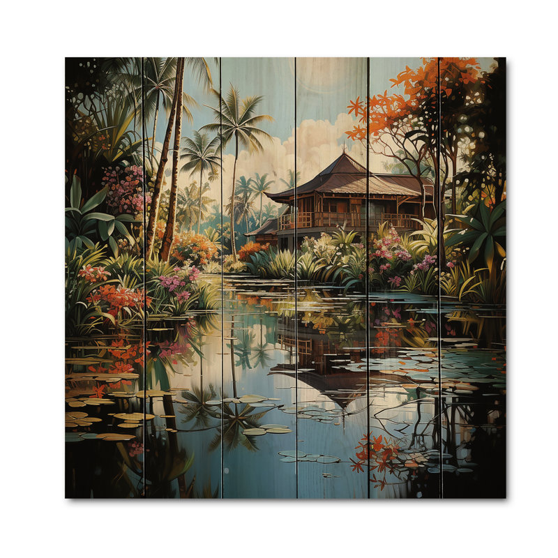 Katelina Bali Bliss Landscape I sur impression sur bois, H 35 po x l 35 po x P 0,78 po