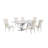 Kimako Marble Top Pedestal Dining Set-2115692293-2115813459-2115813470