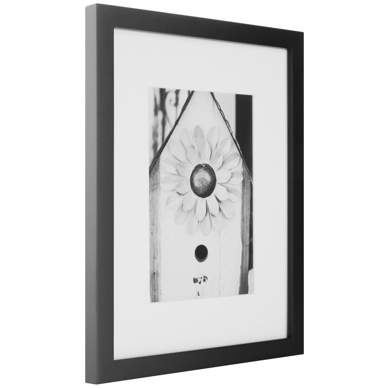 Gallery Wall Solid Wood Matted Picture Frame Kit - 7 Pieces with Two 8" x 10", Four 6" x 8", and One 12" x 16", Black
