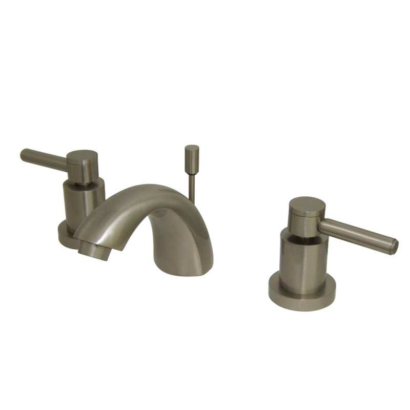 Widespread Bathroom Faucet with Drain Assembly, Satin Nickel