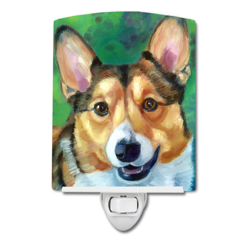 Éclairage de nuit en céramique corgi toby