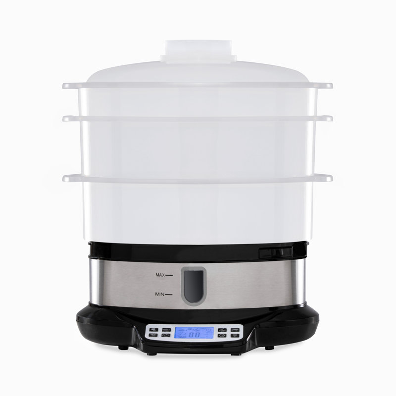 Innoteck Kitchen Pro 3-Tier Steam Cooker With Digital Timer, 9Liter Cooking Capacity, 800W BPA Free