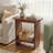Solid Wood End Table for Living Room, Rectangular Narrow Side Table with 2- Storage Shelves, Bedside Table Nightstand for Bedroom,  23.6" W x 11.8" D x 23.6" H