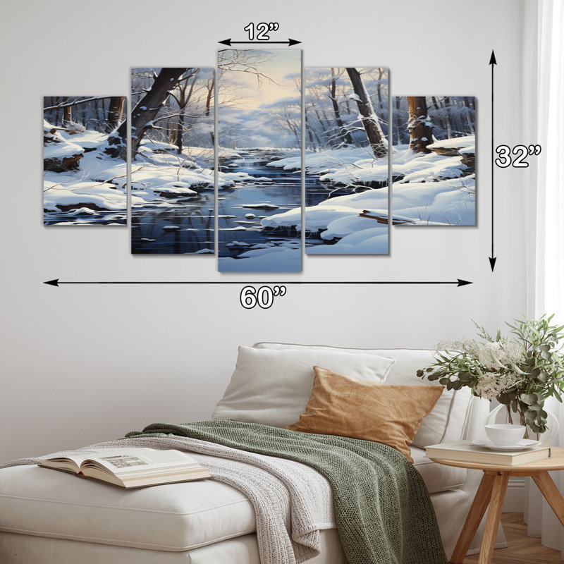 Winter Silent Woods II - impression sur toile de paysages - 5 panneaux
